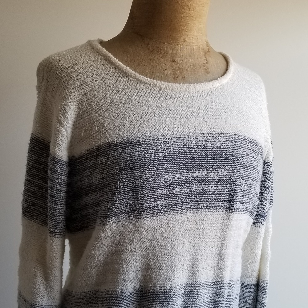 Cozy Marled & Textured Mixed Material Sweater